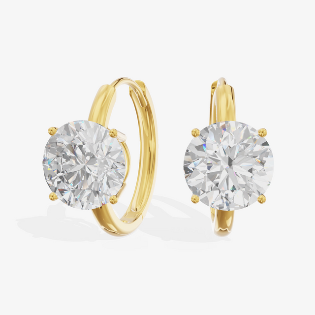 Round Drop Huggie Hoop Earrings (1 ct. tw.) in 18K Yellow Gold