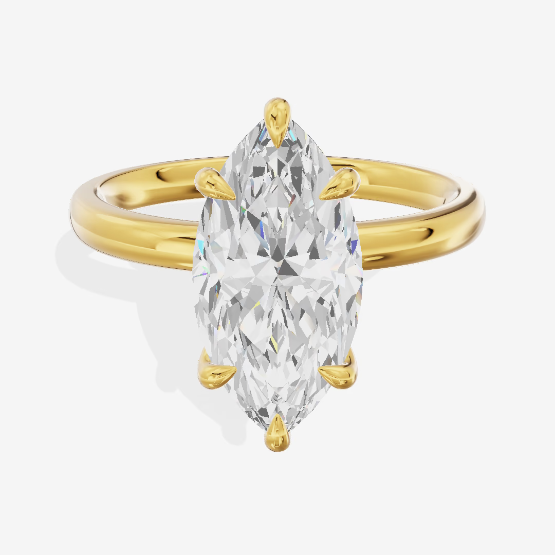 Trellis Marquise Solitaire Engagement Ring (3.08 ct.) in 18K Yellow Gold