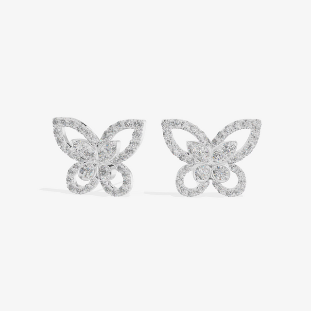 Pavé Openwork Butterfly Stud Earrings (3/4 ct. tw.) in Platinum