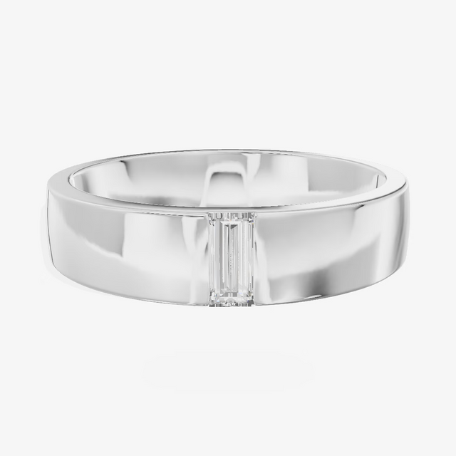 Low Profile Tapered Baguette Wedding Band (1/5 ct.) in 18K White Gold