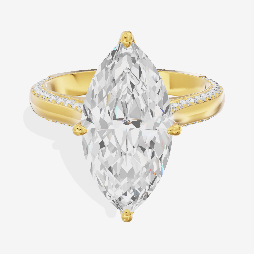 Trellis Pavé Marquise Engagement Ring (2.6 ct. tw.) in 18K Yellow Gold