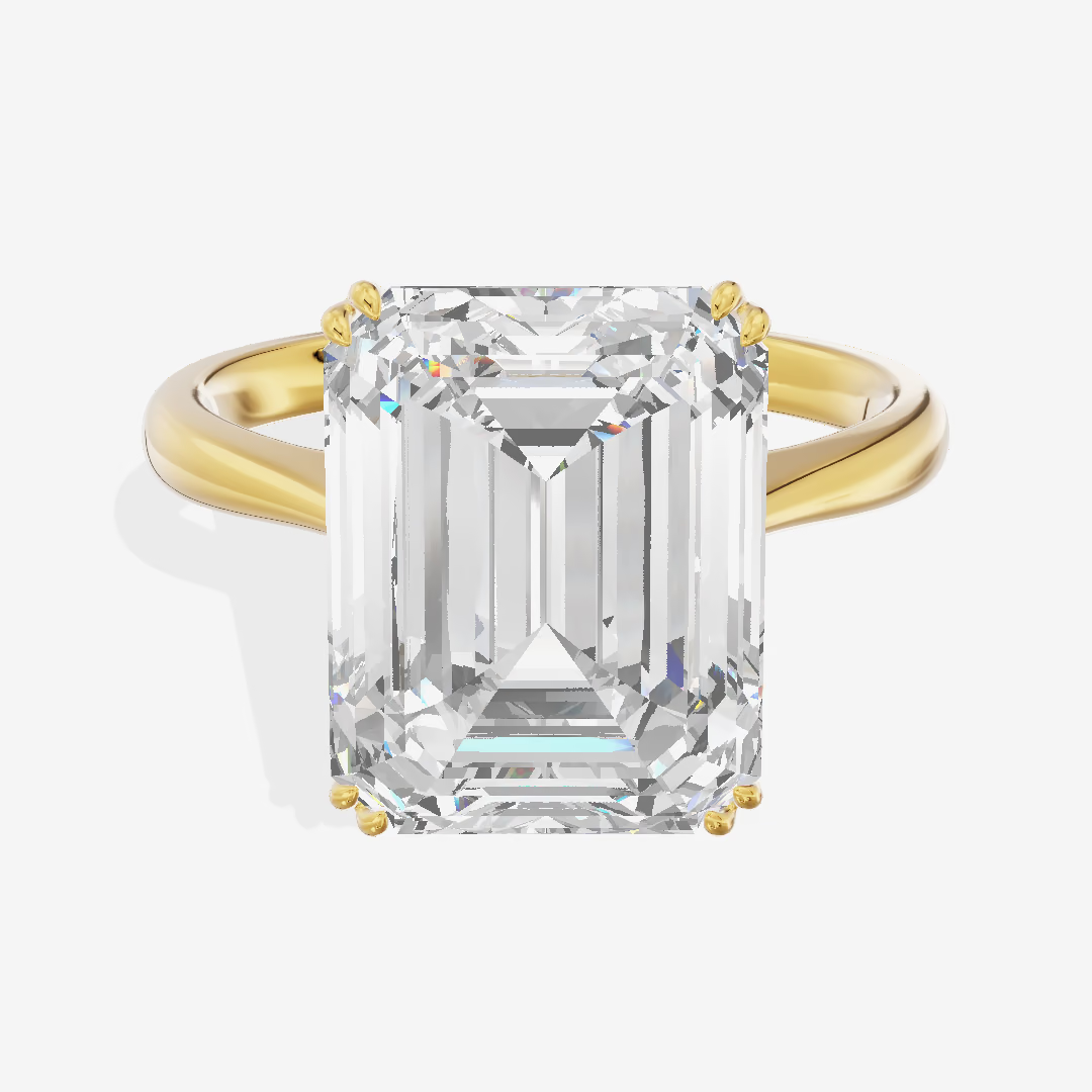 Solitaire Emerald Engagement Ring (5.01 ct.) in 18K Yellow Gold