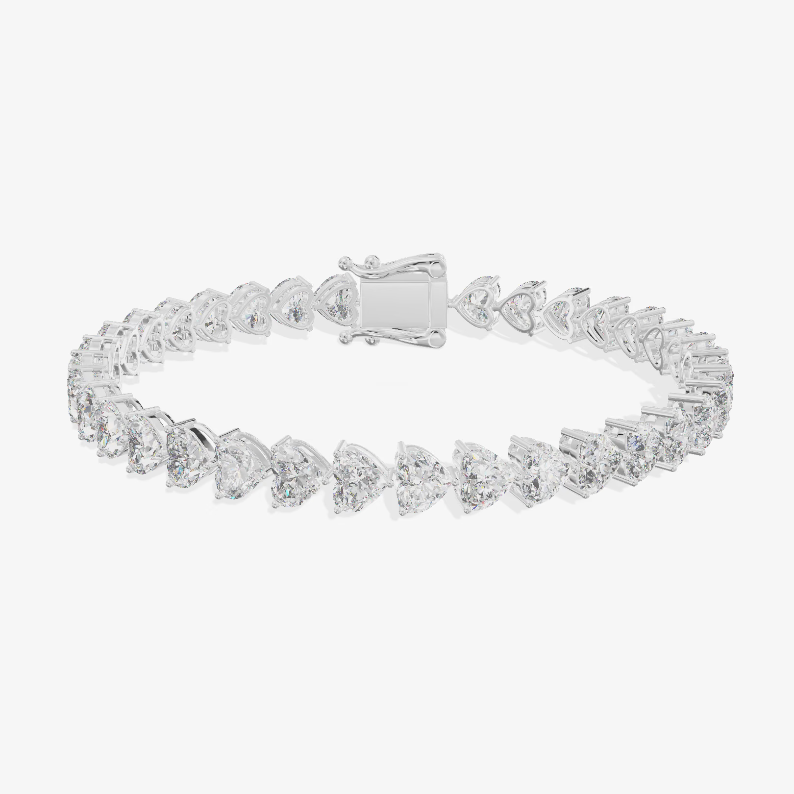 Heart Tennis Bracelet (7.66 ct. tw.) in 18K White Gold