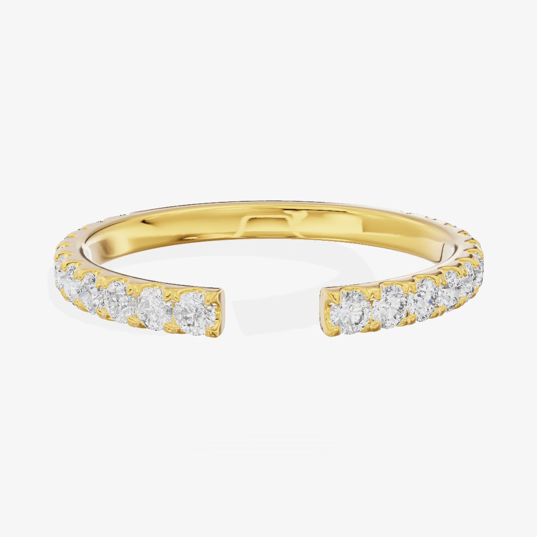 Pavé Open Cuff Diamond Band (1/2 ct. tw.) in 18K Yellow Gold