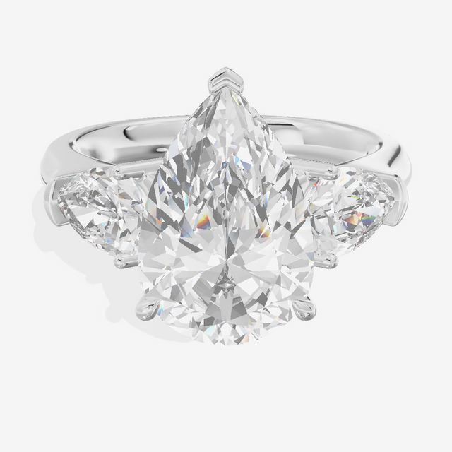 Three Stone Pear Engagement Ring (2.05 ct. tw.) in 18K White Gold