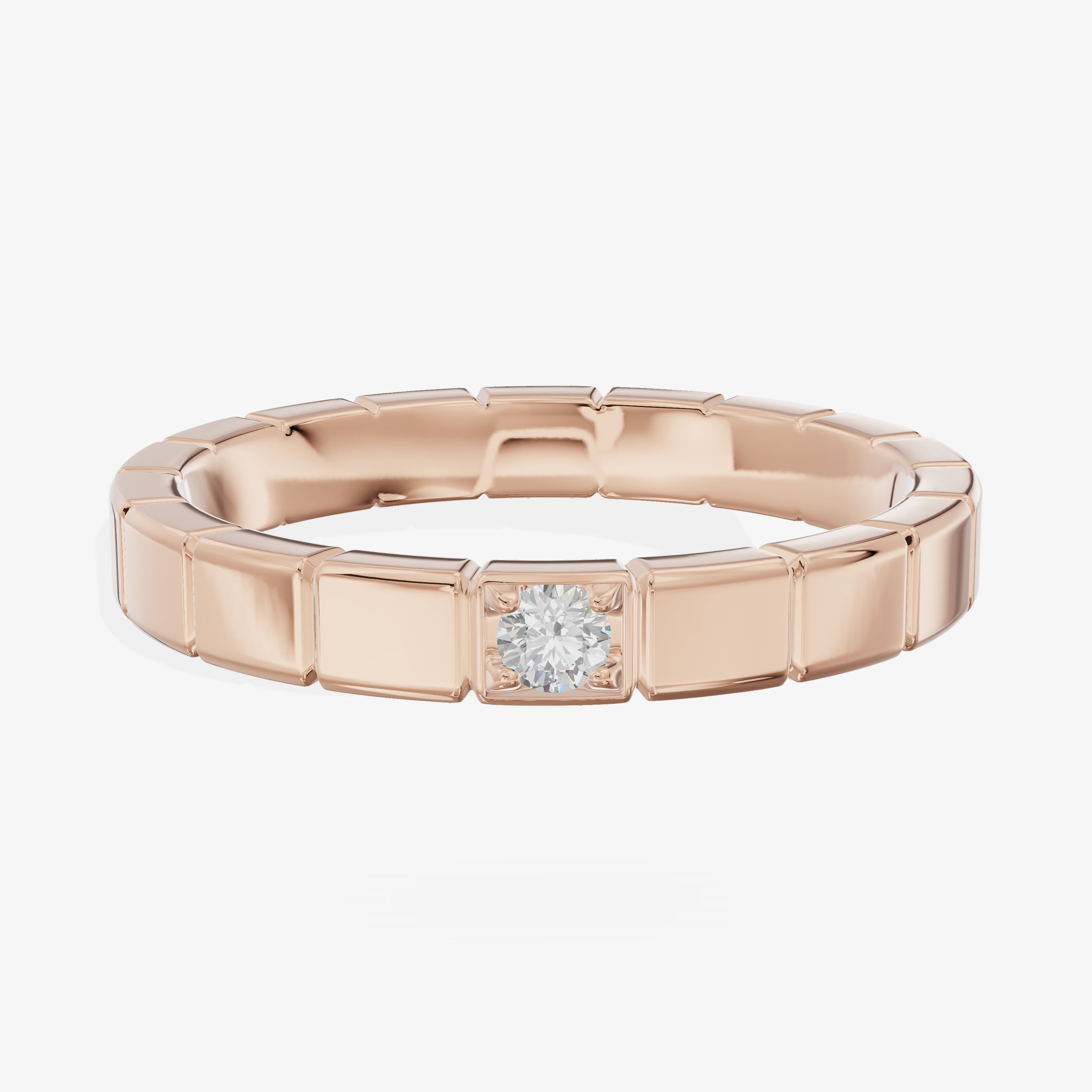 Round Wedding Band (1/10 ct.) in 18K Rose Gold