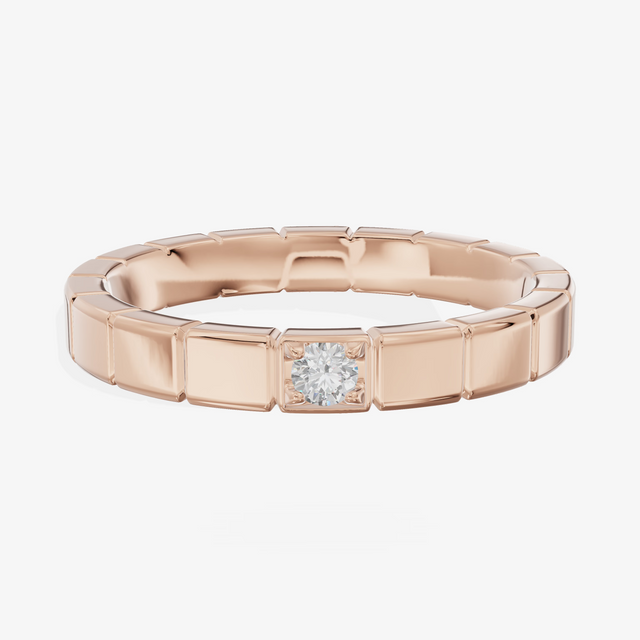 Round Wedding Band (1/10 ct.) in 18K Rose Gold