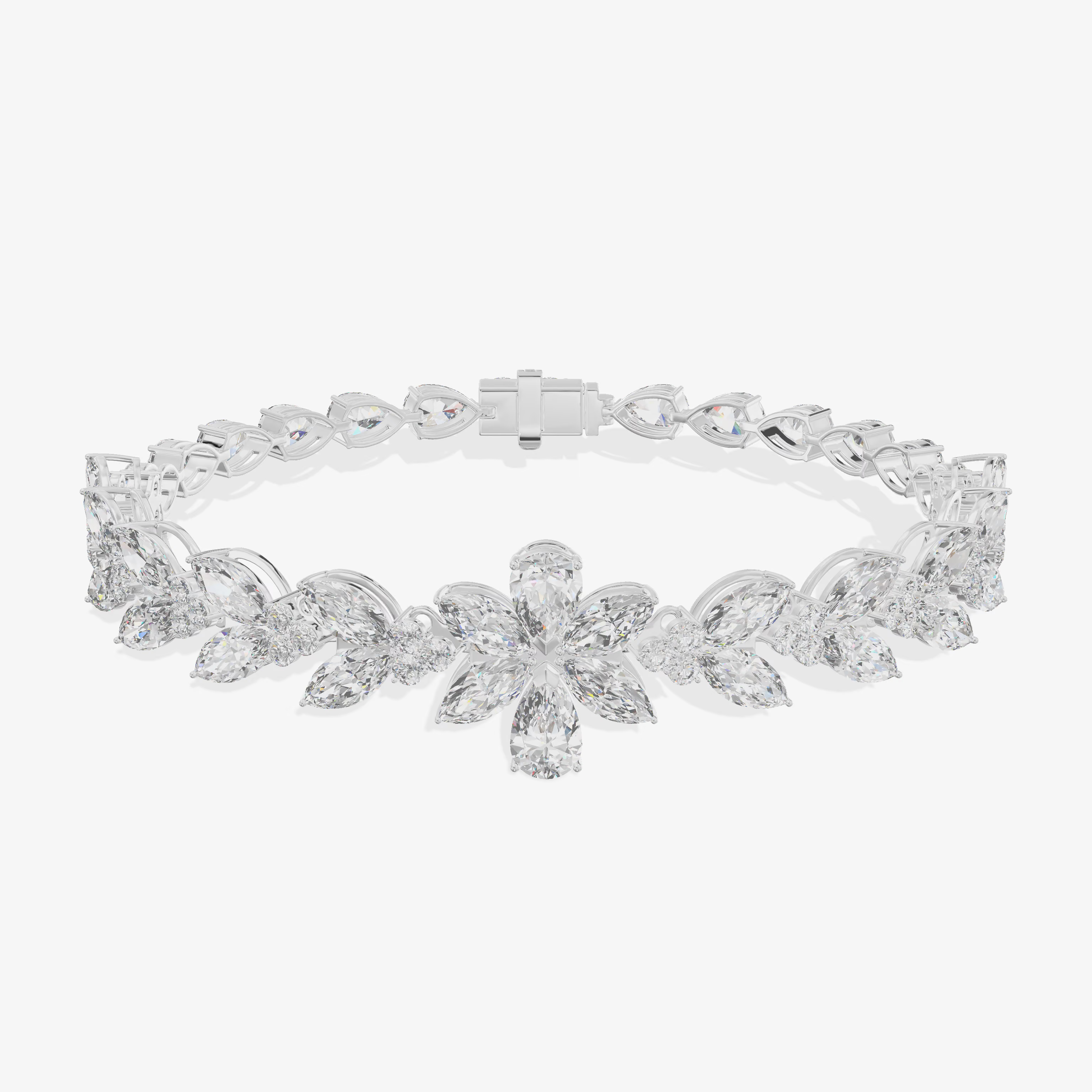 Marquise Petal Garland Bracelet (8.63 ct. tw.) in 18K White Gold