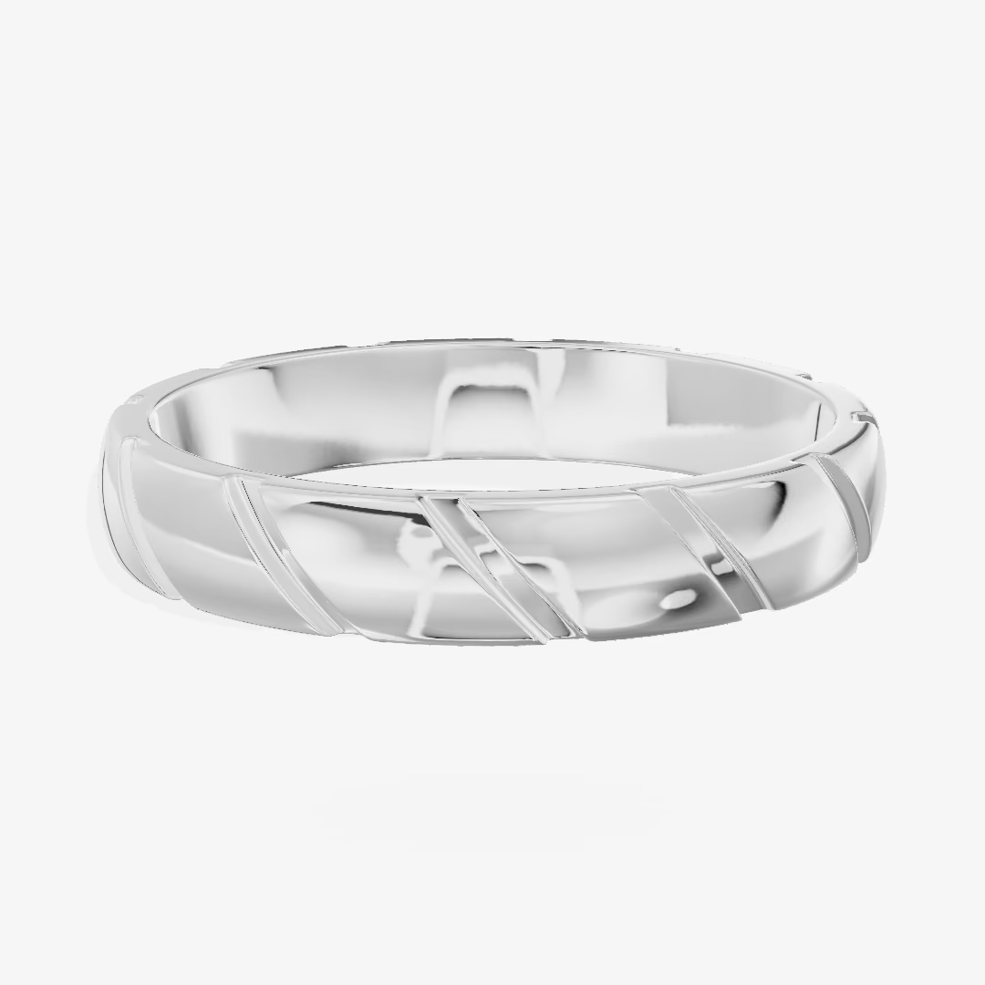 Low Profile Wedding Band in Platinum