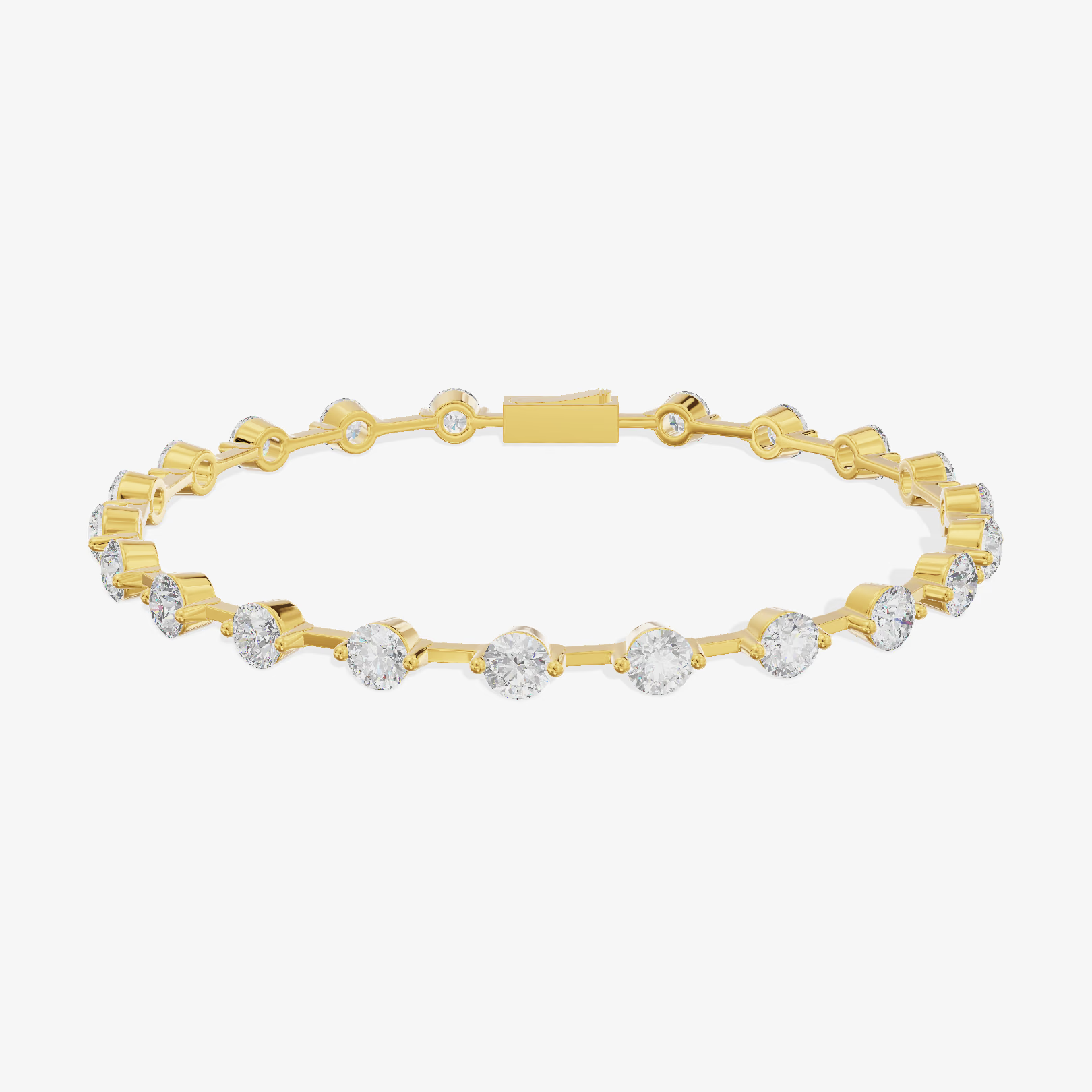 Alternating Round Station Bracelet (4.79 ct. tw.) in 18K Yellow Gold