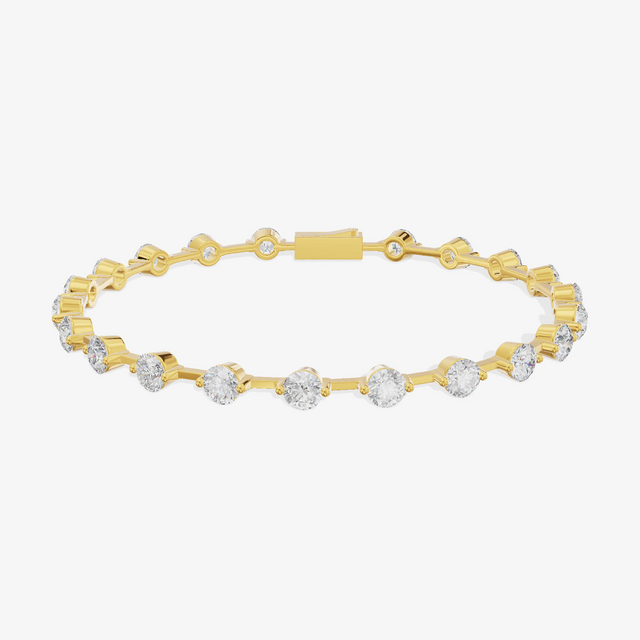 Alternating Round Station Bracelet (4.79 ct. tw.) in 18K Yellow Gold