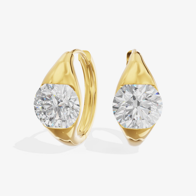 Sculptural Wrapped Huggie Hoop Earrings (1 ct. tw.) in 18K Yellow Gold