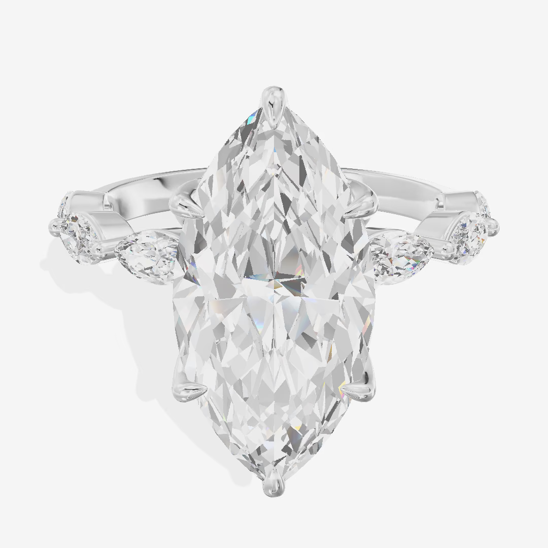 Marquise Accent Marquise Solitaire Engagement Ring (4 ct. tw.) in 14K White Gold