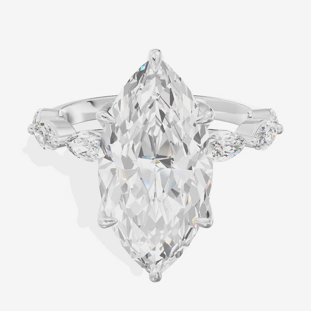 Marquise Accent Marquise Solitaire Engagement Ring (4 ct. tw.) in 14K White Gold