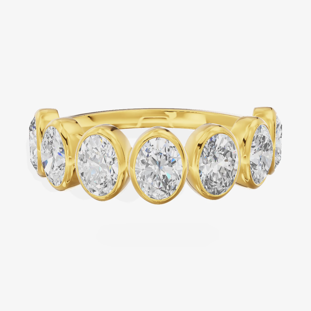 Vintage Bezel Half Eternity Oval Diamond Band (2.26 ct. tw.) in 14K Yellow Gold