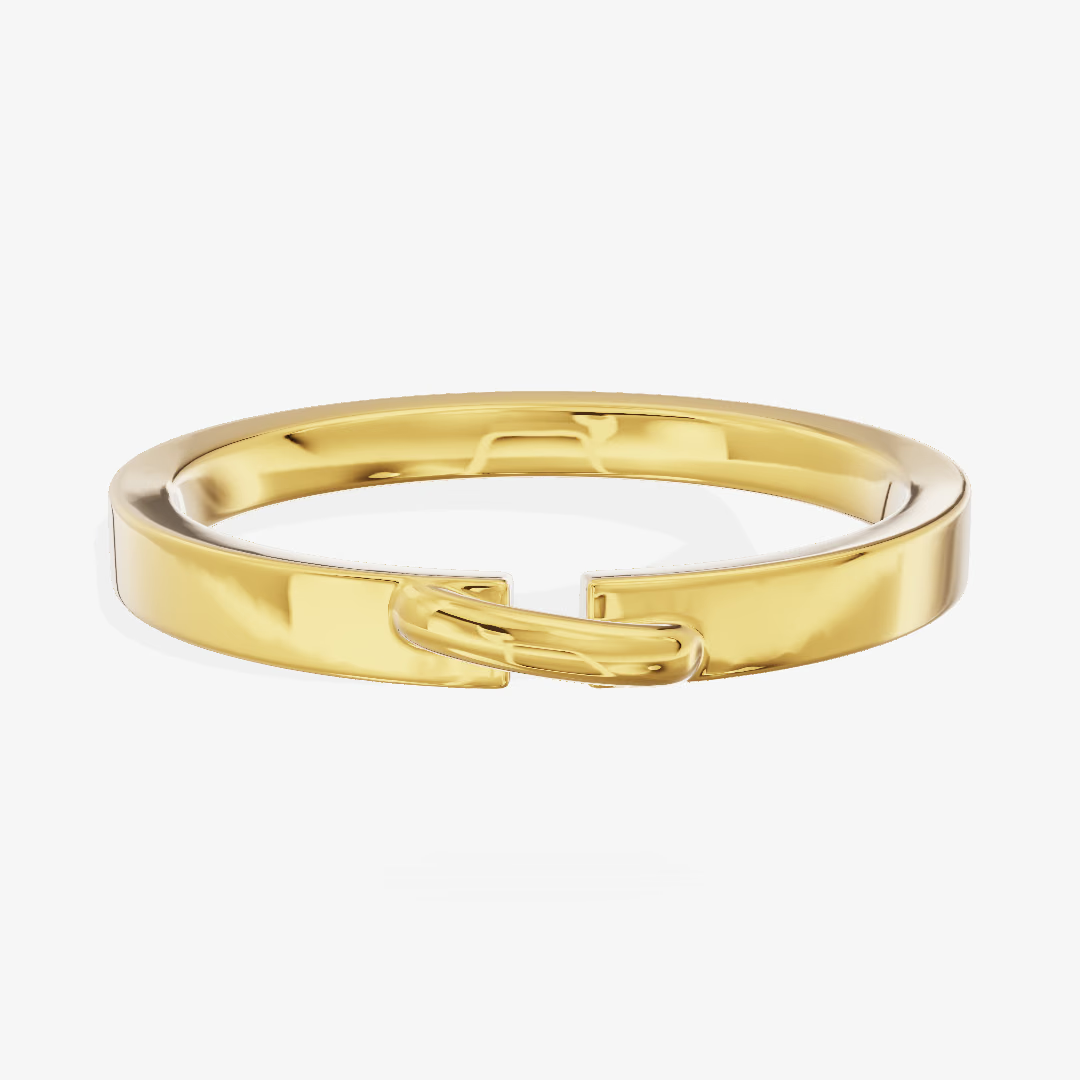 Low Profile Wedding Band in 18K Yellow Gold