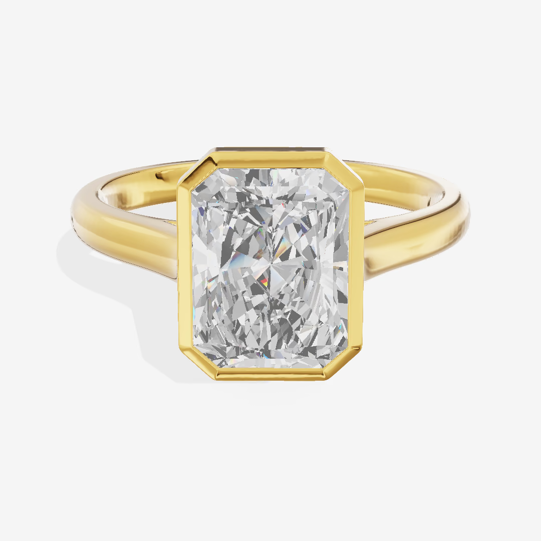 East-West Bezel Radiant Engagement Ring (2.87 ct.) in 14K Yellow Gold