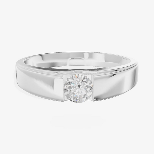 Low Profile Round Wedding Band (1/3 ct.) in 18K White Gold