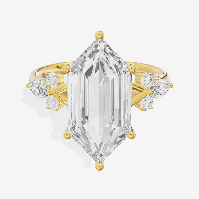 Step-Cut Marquise Engagement Ring (3.02 ct. tw.) in 14K Yellow Gold