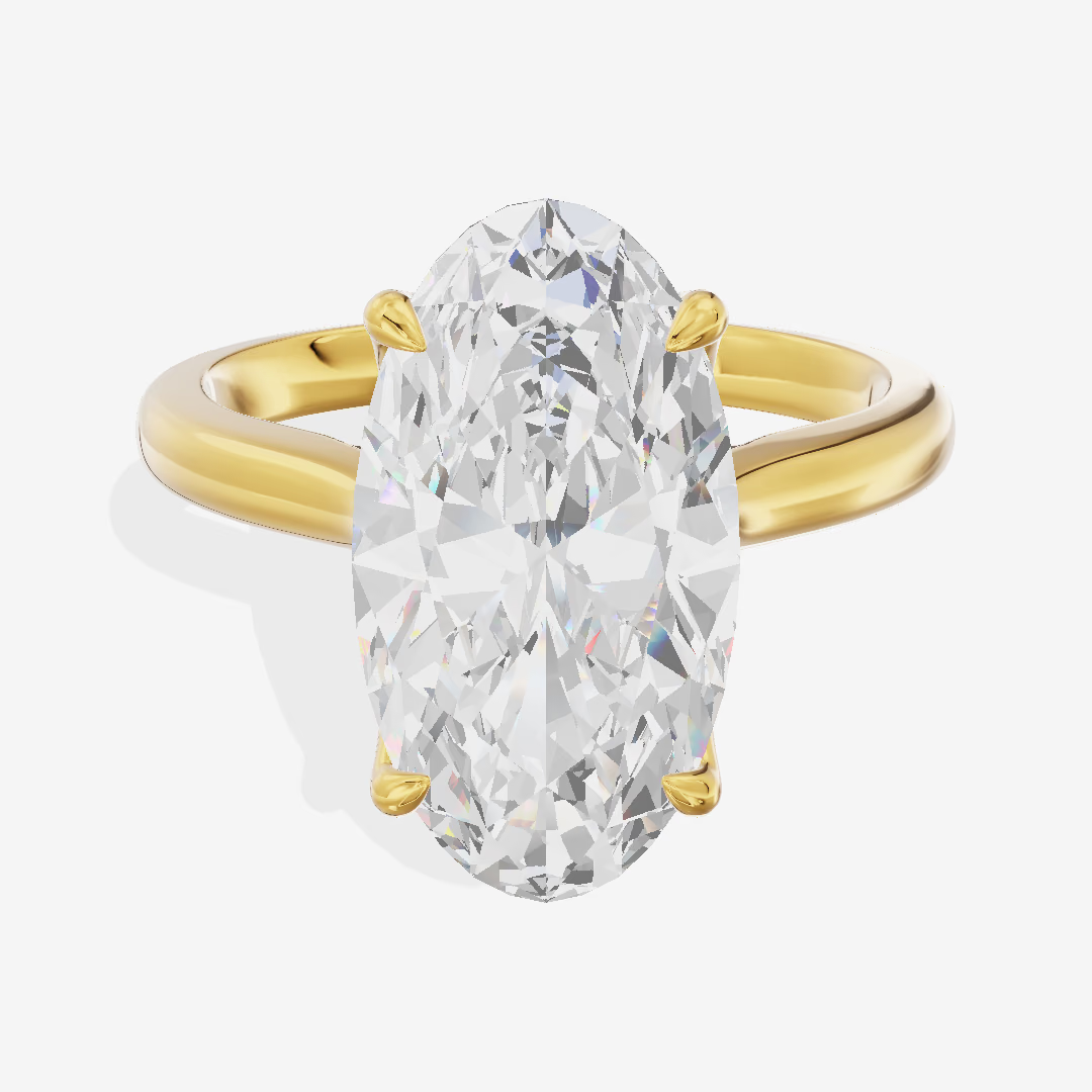 East-West Oval Twist Hidden Halo Engagement Ring (3.01 ct. tw.) in 14K Yellow Gold