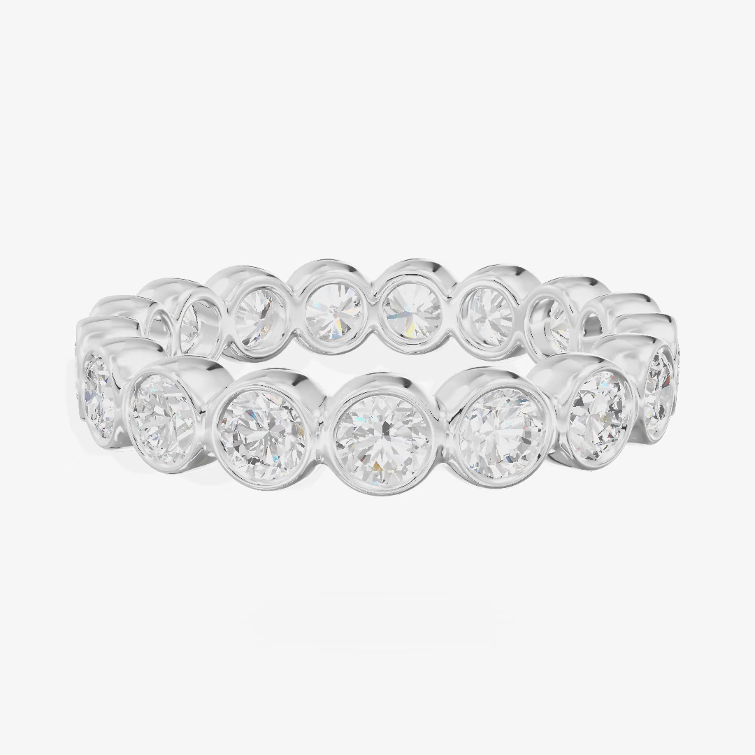 Bezel Set Full Eternity Diamond Band (7/8 ct. tw.) in 18K White Gold