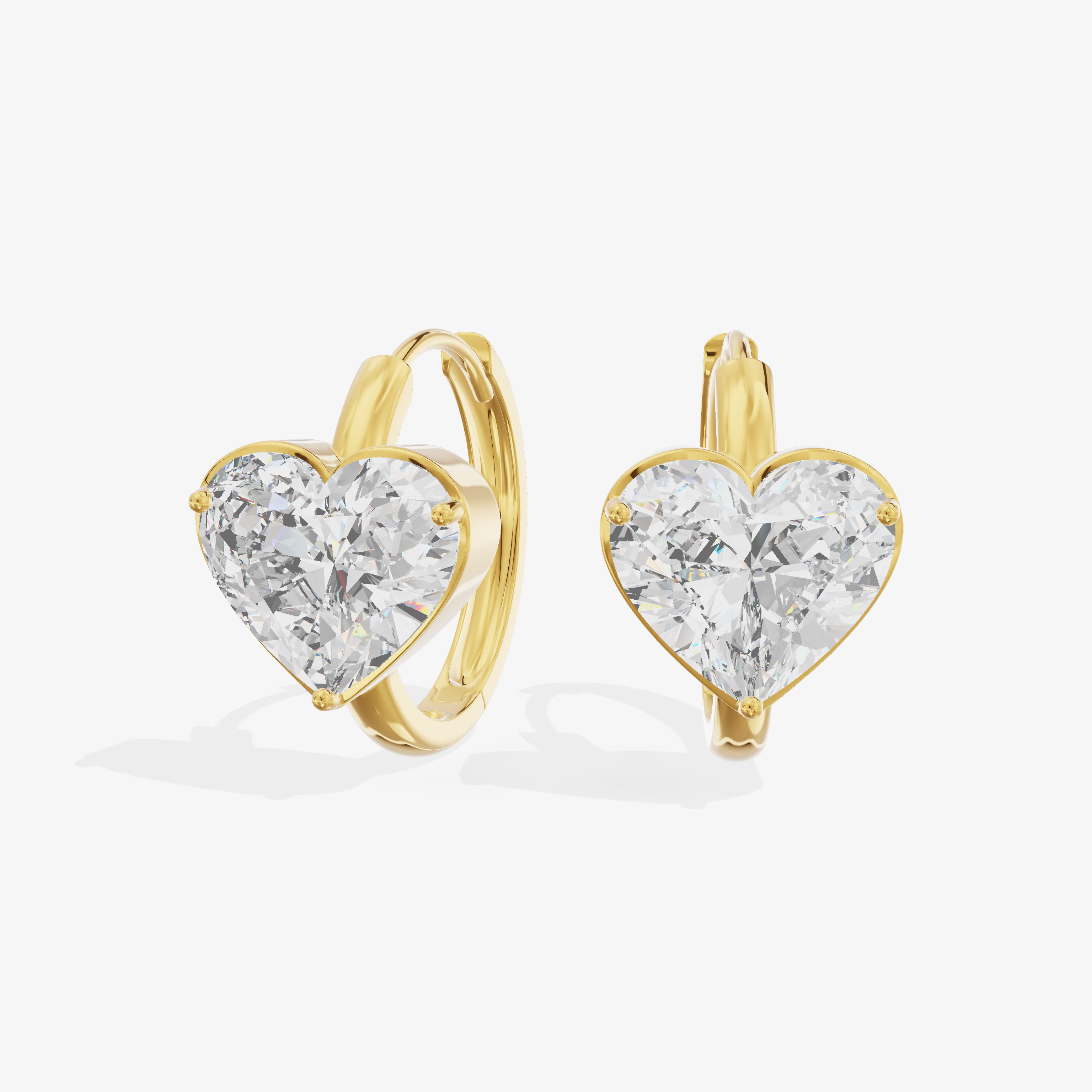 Heart Huggie Hoop Earrings (1.36 ct. tw.) in 18K Yellow Gold
