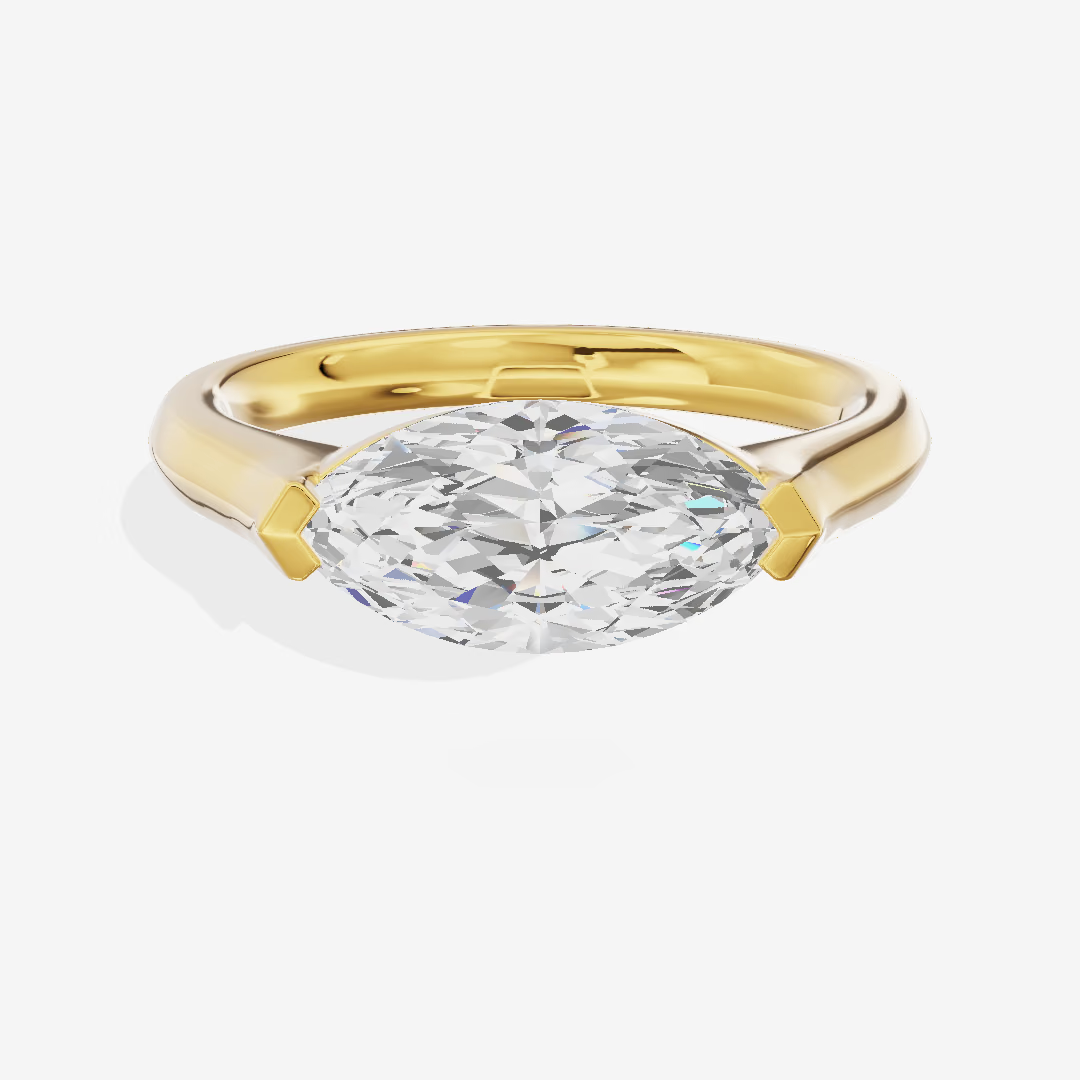 East-West Bezel Marquise Engagement Ring (1.03 ct.) in 18K Yellow Gold
