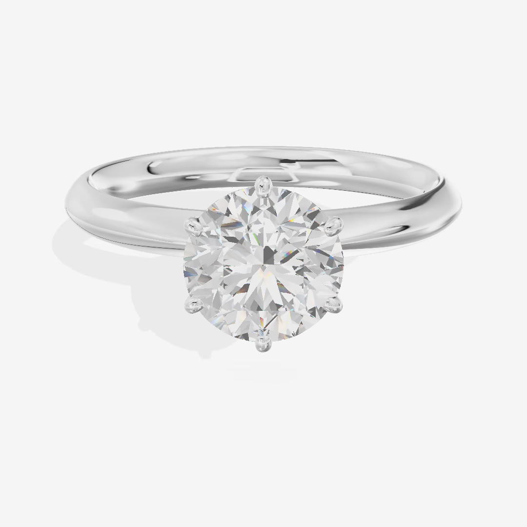 Six-Prong Round Solitaire Engagement Ring (1.01 ct.) in Platinum