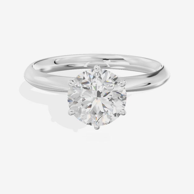 Six-Prong Round Solitaire Engagement Ring (1.01 ct.) in Platinum