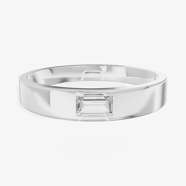 Flush Set Baguette Wedding Band (1/5 ct.) in 18K White Gold