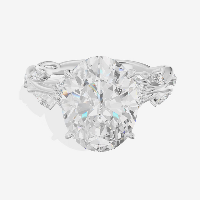 Vine Marquise Oval Engagement Ring (3.08 ct. tw.) in 14K White Gold