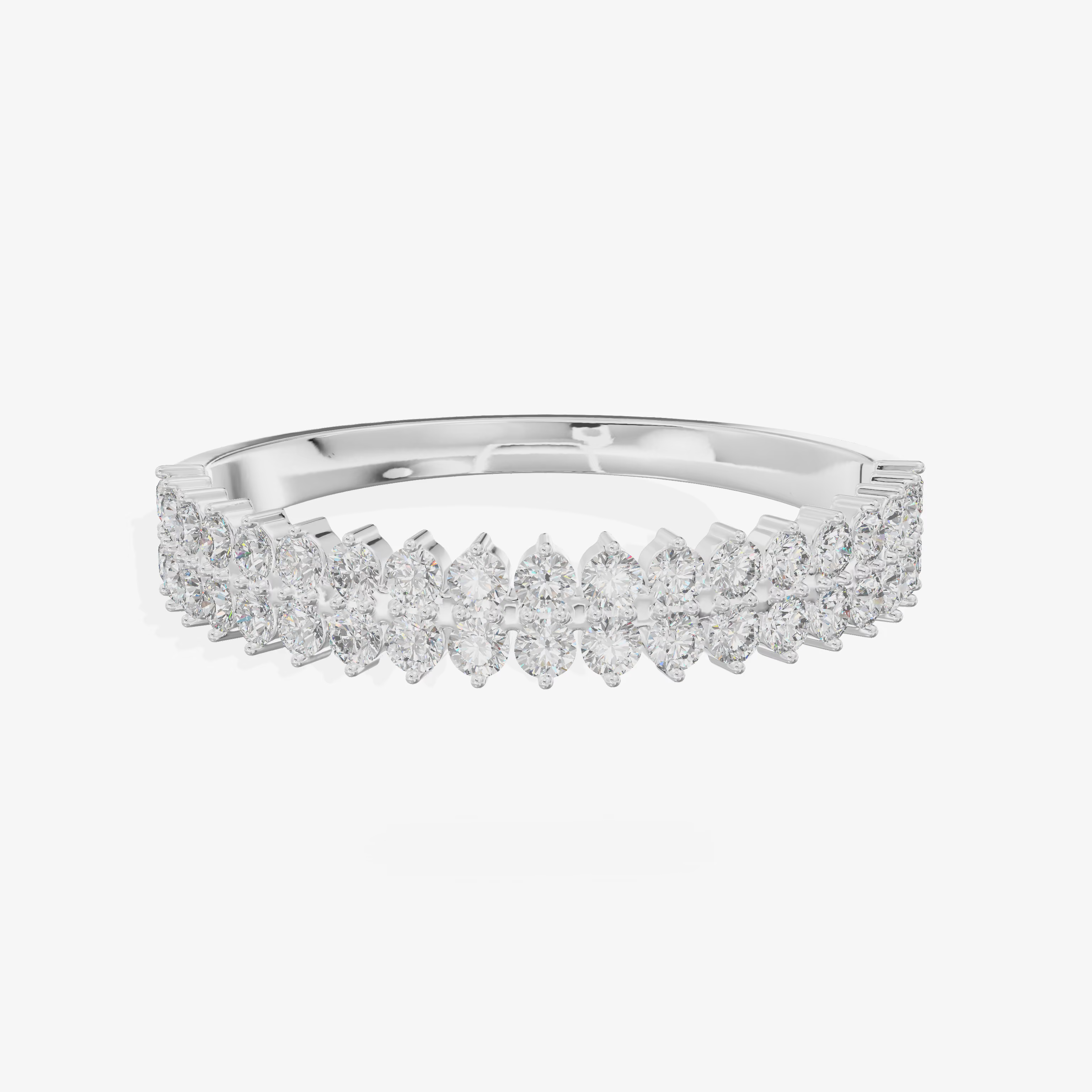 Two Row Half Eternity Diamond Band (1/2 ct. tw.) in 18K White Gold