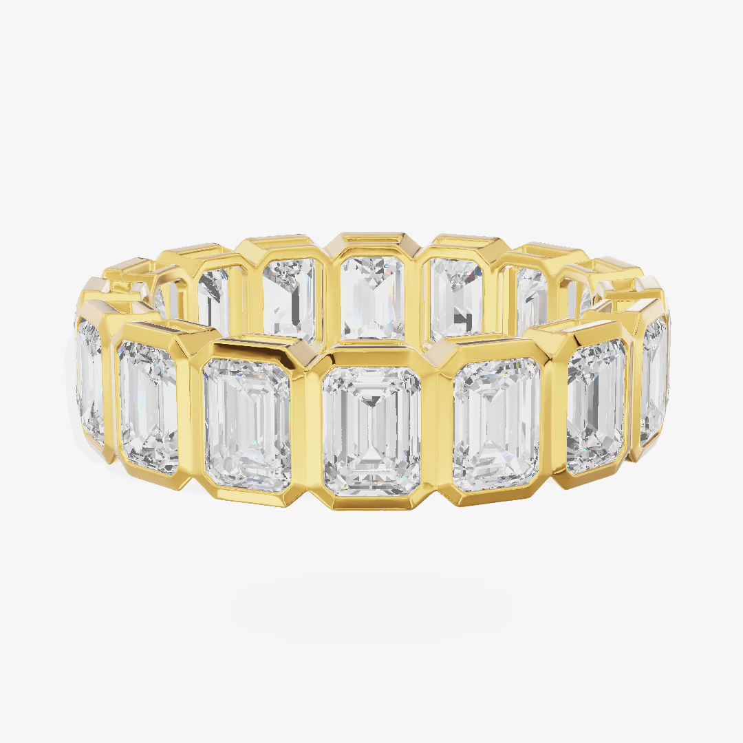 Low Profile Eternity Emerald Engagement Ring (4.91 ct. tw.) in 14K Yellow Gold