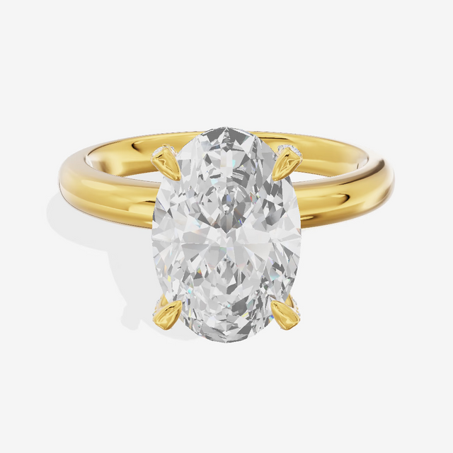 Hidden Halo Oval Engagement Ring (2.22 ct. tw.) in 18K Yellow Gold
