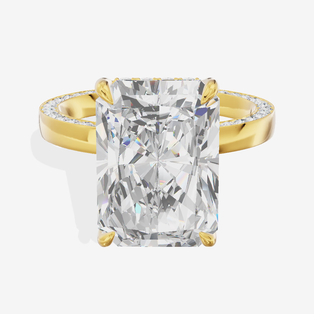 East-West Radiant Pavé Eternity Engagement Ring (5.05 ct. tw.) in 18K Yellow Gold