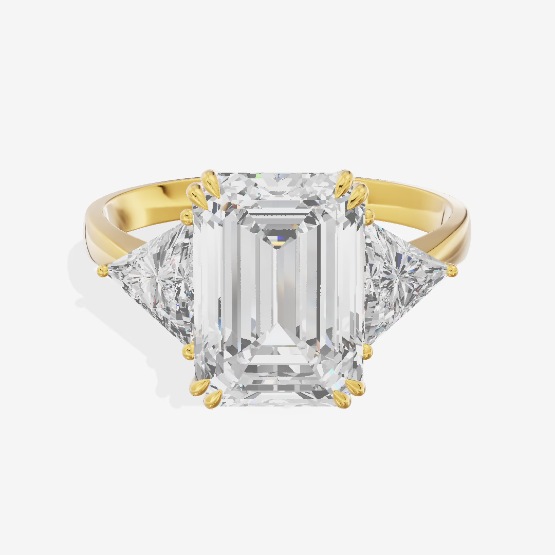 Three Stone Trapezoid Radiant Engagement Ring (3.01 ct. tw.) in 14K Yellow Gold