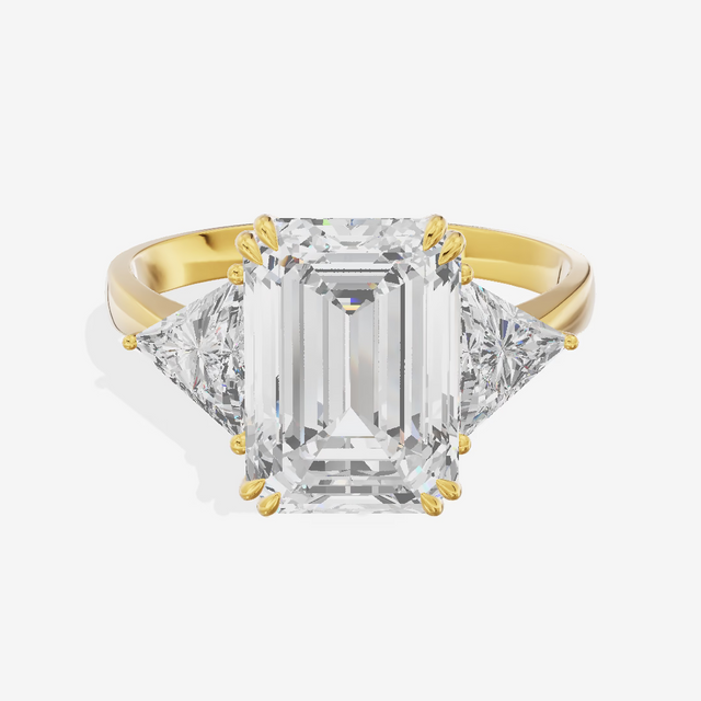 Three Stone Trapezoid Radiant Engagement Ring (3.01 ct. tw.) in 14K Yellow Gold