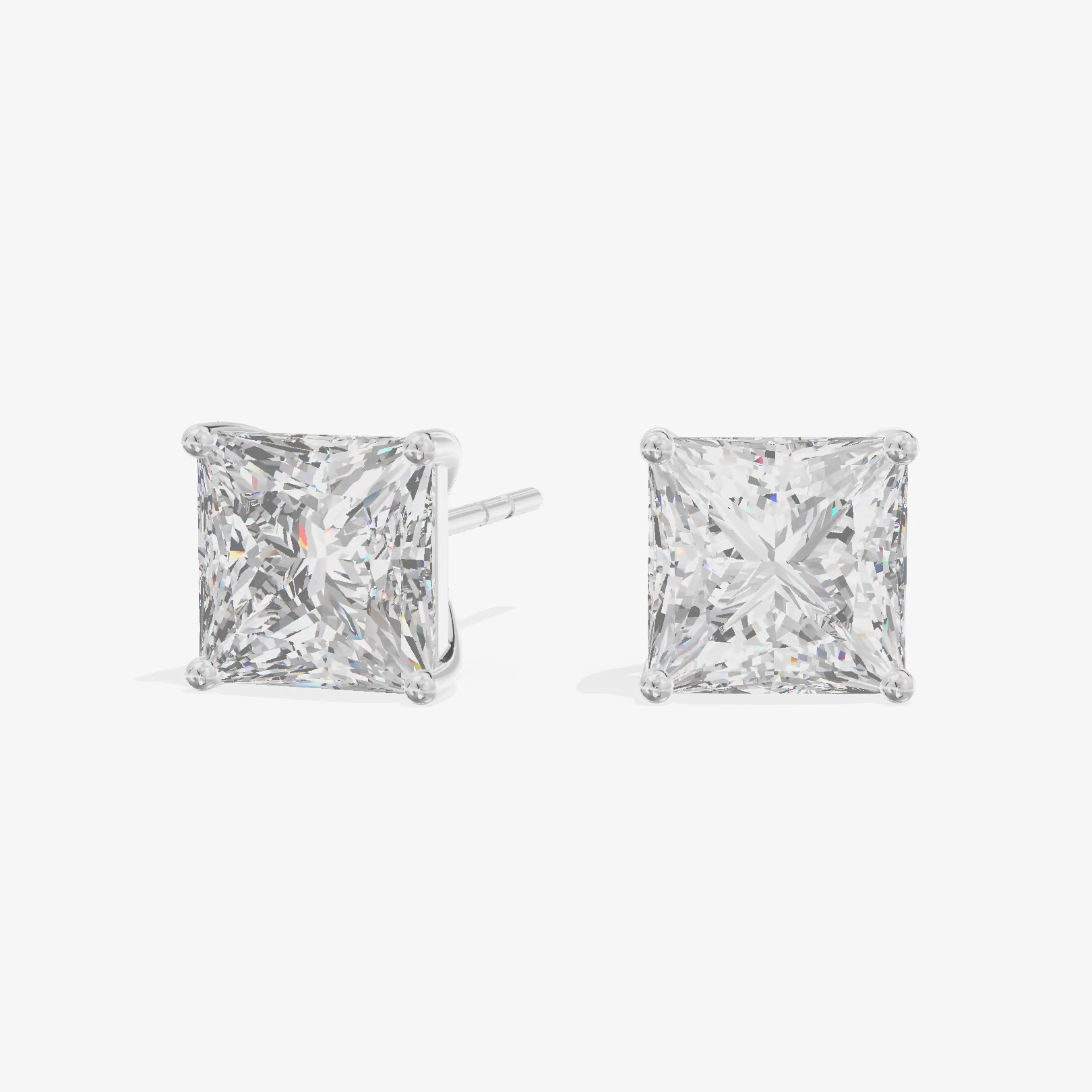 Princess Solitaire Stud Earrings (1.06 ct. tw.) in 18K White Gold