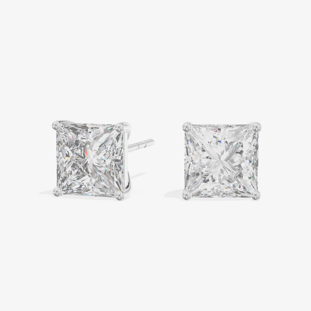 Princess Solitaire Stud Earrings (1.06 ct. tw.) in 18K White Gold