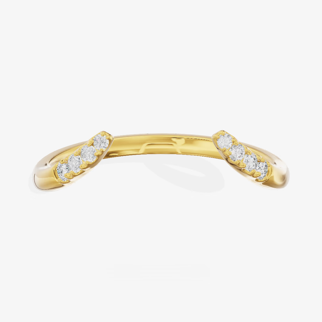 Minimal Pavé Open Cuff Diamond Band (1/10 ct. tw.) in 18K Yellow Gold