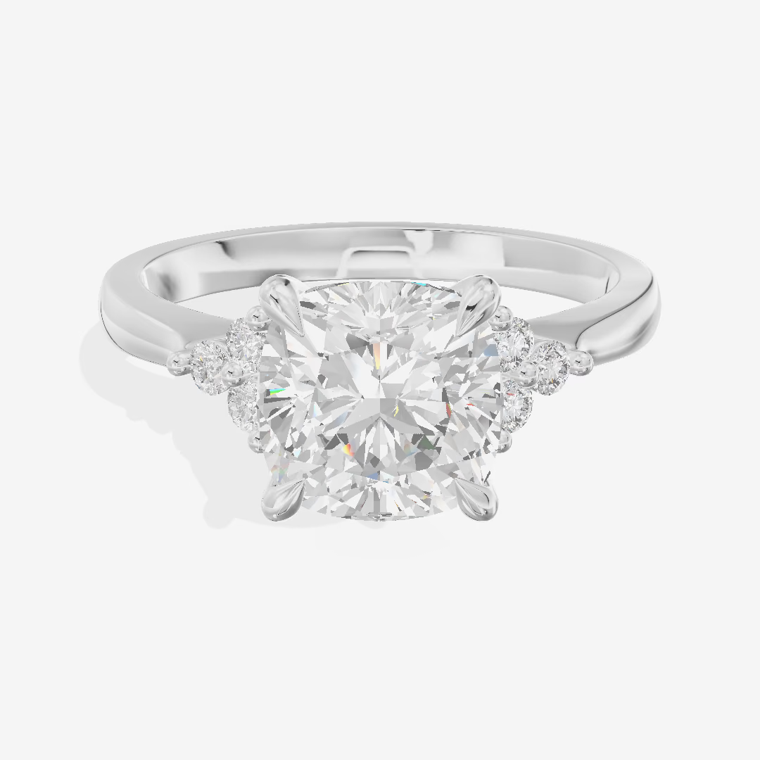 Cathedral Solitaire Cushion Engagement Ring (2.01 ct. tw.) in Platinum