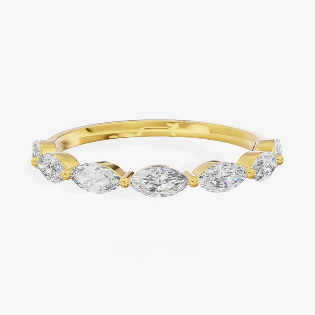 Marquise Half Eternity Diamond Band (1/2 ct. tw.) in 14K Yellow Gold