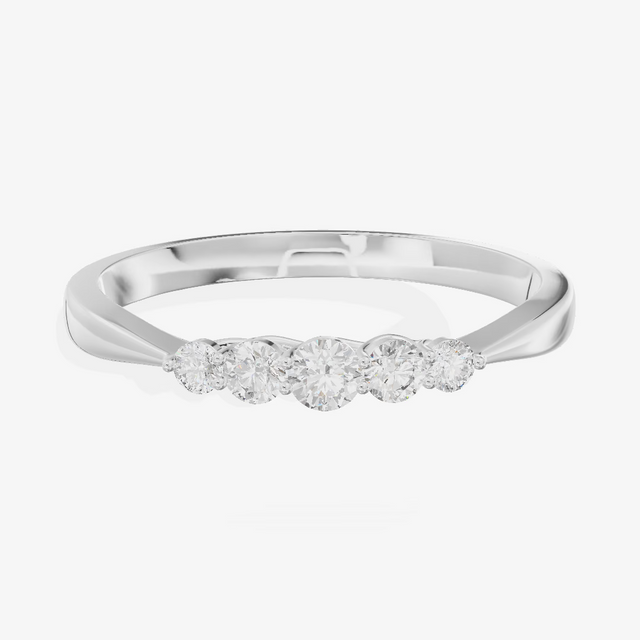 Curved Contour Diamond Wedding Band (1/10 ct. tw.) in Platinum