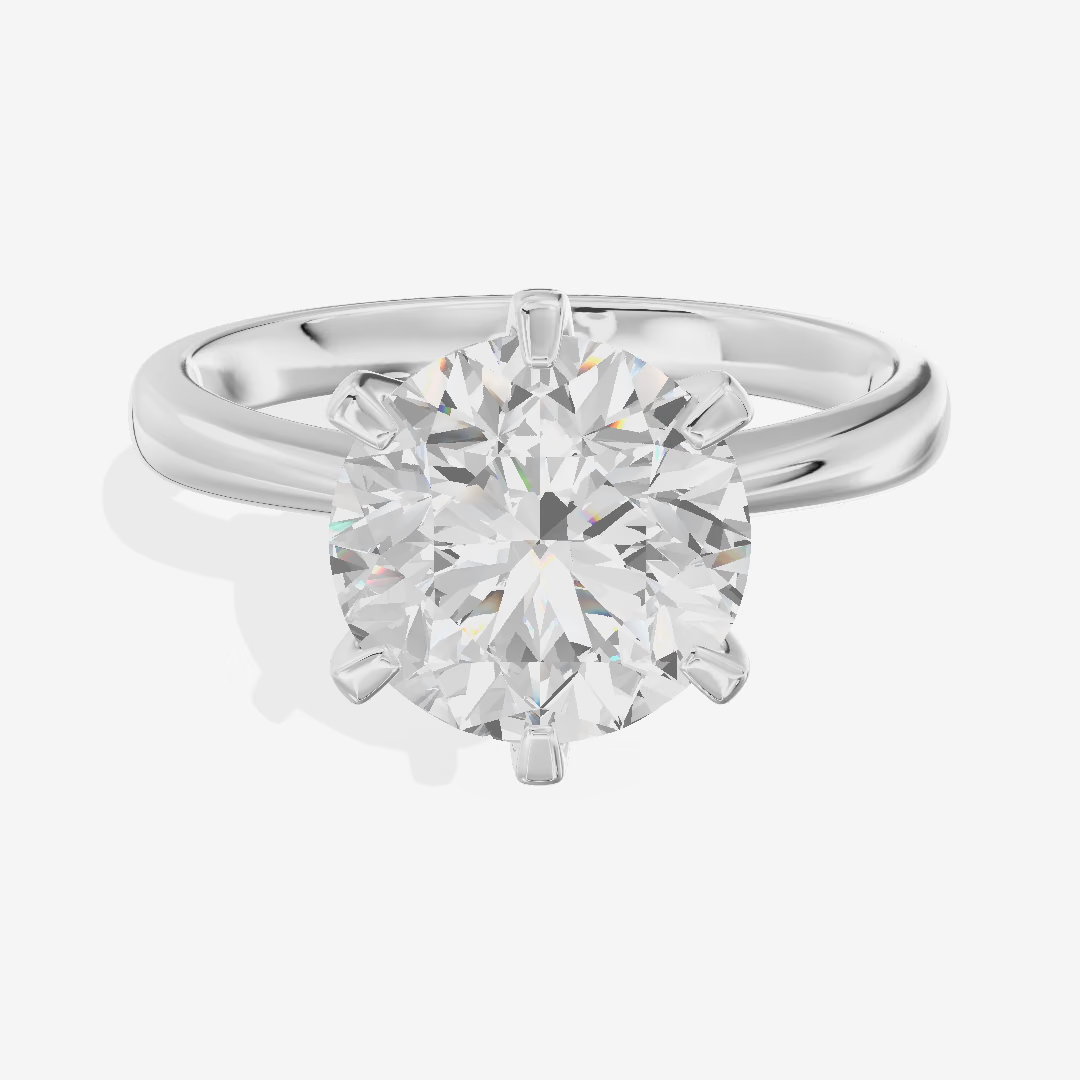 Six-Prong Round Solitaire Engagement Ring (2.09 ct.) in 18K White Gold