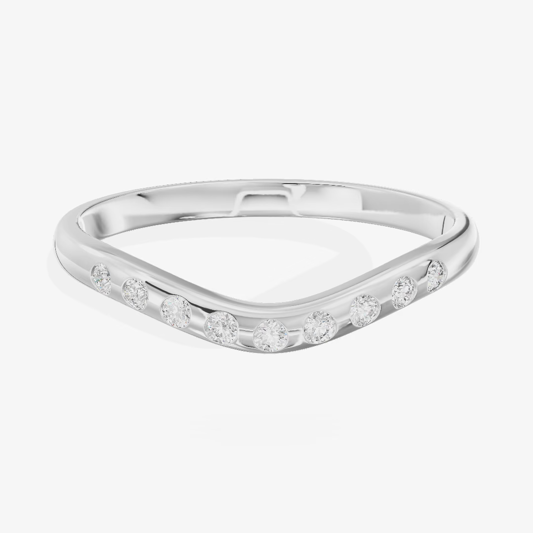 Low Profile Pavé Round Wedding Band (1/10 ct. tw.) in Platinum
