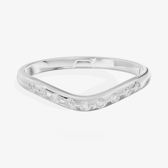 Low Profile Pavé Round Wedding Band (1/10 ct. tw.) in Platinum