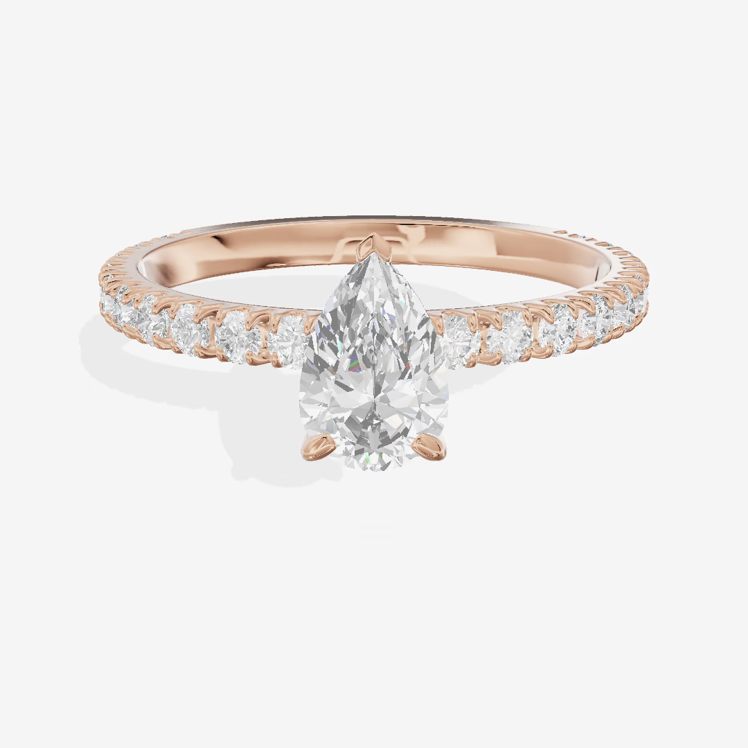 Pavé Eternity Pear Engagement Ring (1/3 ct. tw.) in 18K Rose Gold