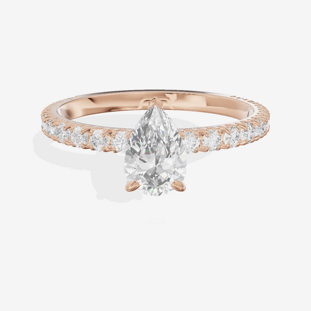 Pavé Eternity Pear Engagement Ring (1/3 ct. tw.) in 18K Rose Gold