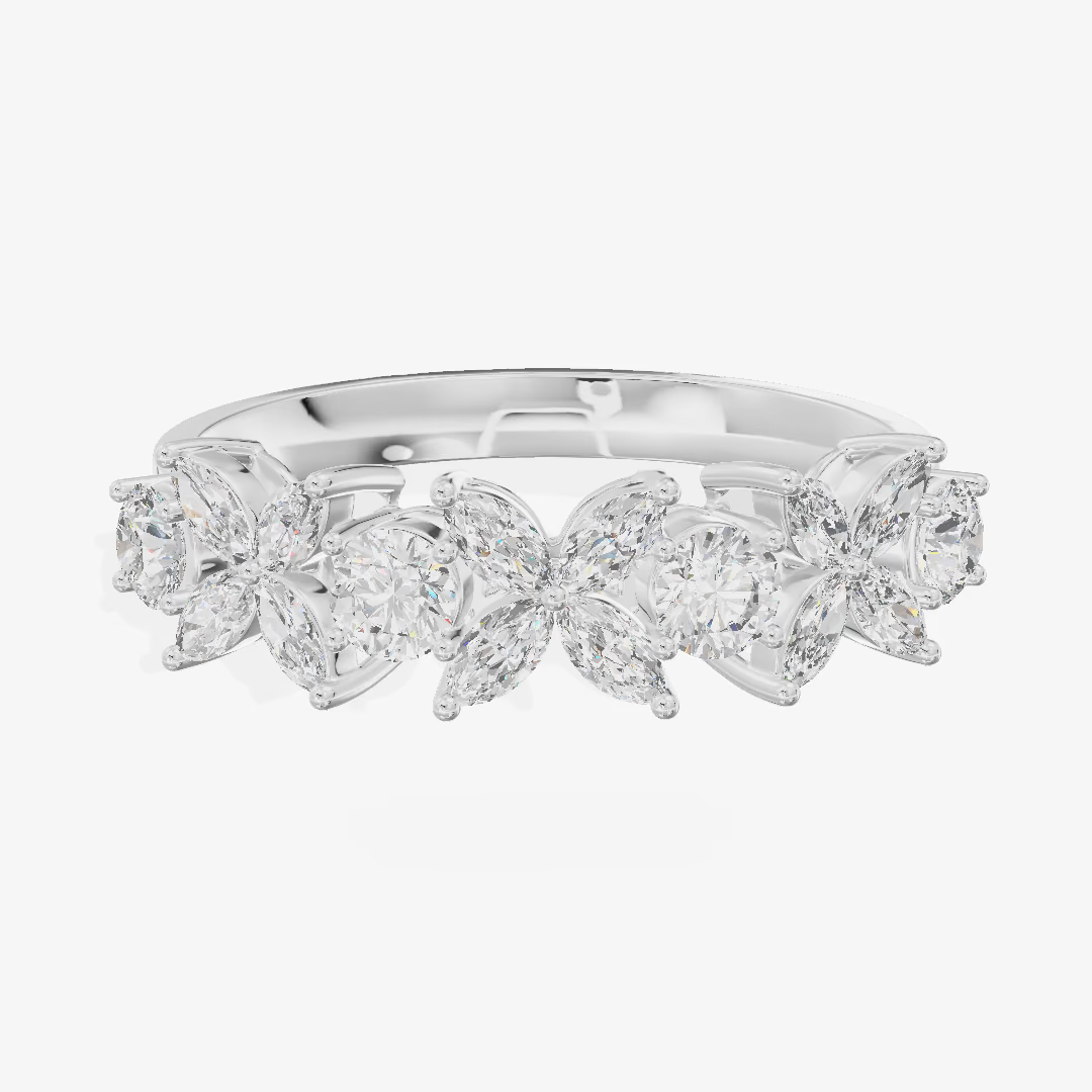 Cluster Round Engagement Ring (7/8 ct. tw.) in 18K White Gold