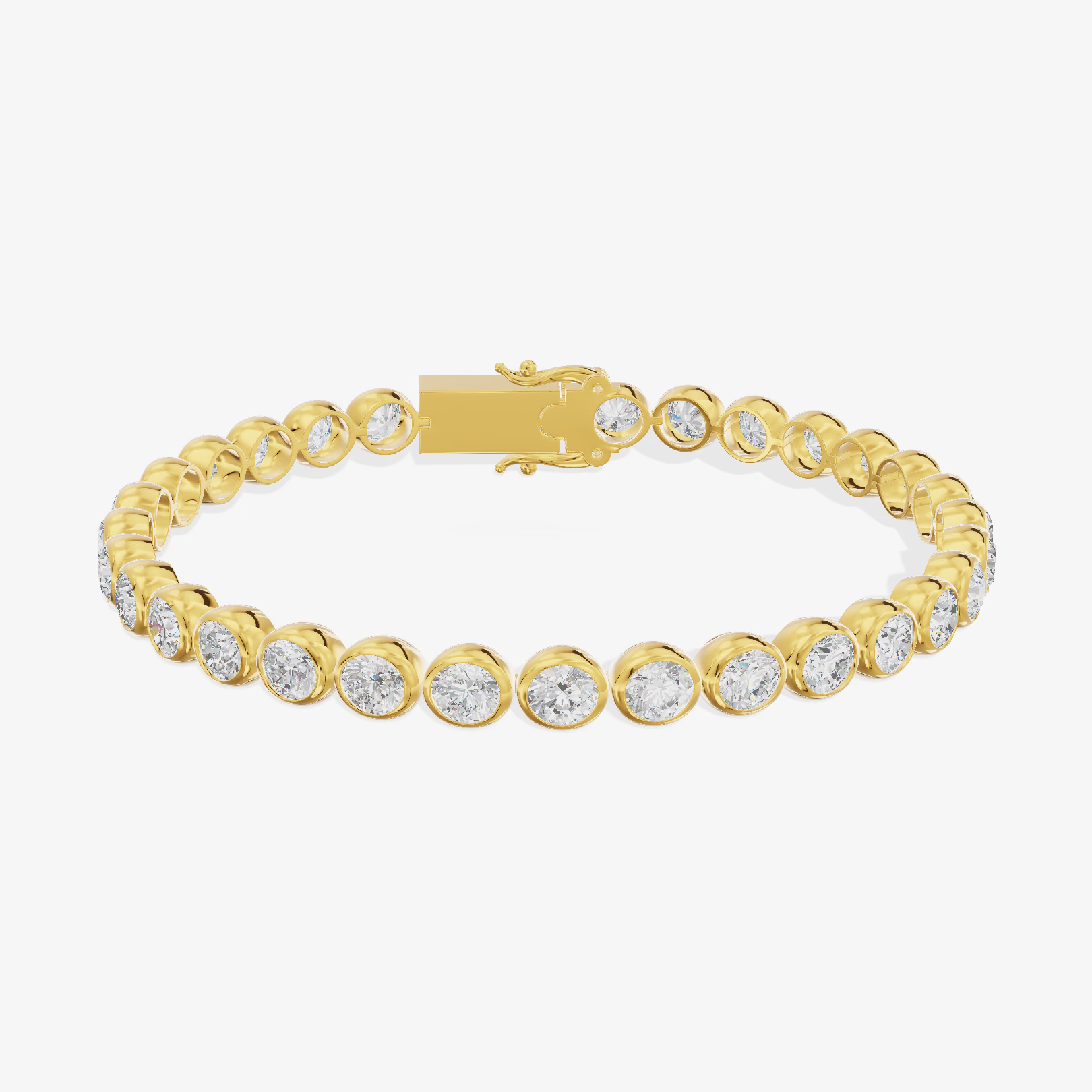 Bezel Round Tennis Bracelet (5.09 ct. tw.) in 18K Yellow Gold